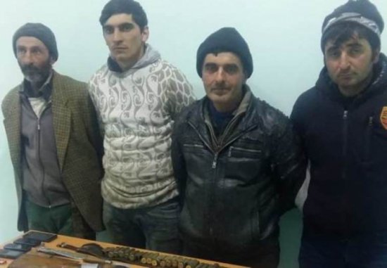 DSX qanunsuz ov edən 4 nəfəri saxlayıb - FOTOLAR