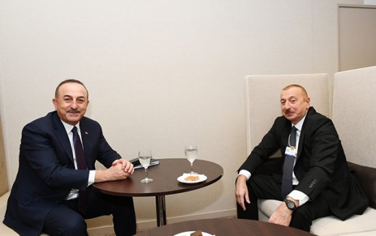 Prezident Davosda Çavuşoğlu ilə görüşdü