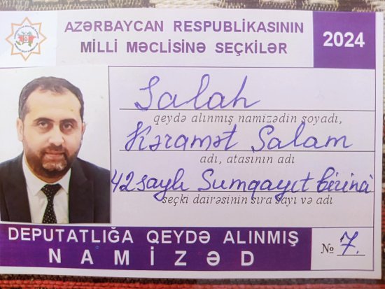 Kəramət Salah Sumqayıtdan deputatlığa namizəd oldu